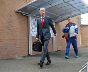 Burnley V Arsenal 2014/15 Prints: Arsene Wenger Arrives at Turf Moor Ahead of Burnley vs Arsenal (2015)