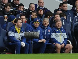 Images Dated 7th February 2015: Arsene Wenger on Arsenal Bench during Tottenham vs Arsenal Premier League Match, 2015