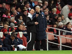 Images Dated 16th April 2012: Arsene Wenger: Arsenal Boss in Action against Wigan Athletic, Premier League 2011-12