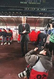 Images Dated 6th April 2006: Arsene Wenger: The Arsenal Boss Awaits Kickoff in UEFA Champions League Quarterfinals vs