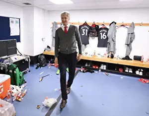 Huddersfield Town V Arsenal 2017-18 Prints: Arsene Wenger in Arsenal Changing Room After Huddersfield Match, 2017-18 Season