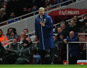 Arsenal V Leicester City 2014-15 Prints: Arsene Wenger and Arsenal Face Off Against Leicester City in the Premier League (2015): A Clash at Emirates Stadium