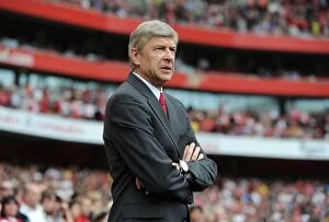 Arsenal v Liverpool 2011-2012 Collection: Arsene Wenger the Arsenal Manager. Arsenal 0: 2 Liverpool. Barclays Premier League