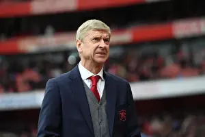 Arsene Wenger the Arsenal Manager. Arsenal 3: 0 Stoke City. Premier League. Emirates Stadium