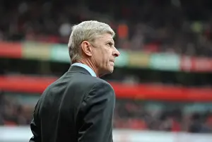 Arsene Wenger the Arsenal Manager. Arsenal 3: 3 Fulham. Barclays Premier League. Emirates Stadium