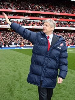 Arsene Wenger the Arsenal Manager. Arsenal 4: 0 Fulham. Barclays Premier League