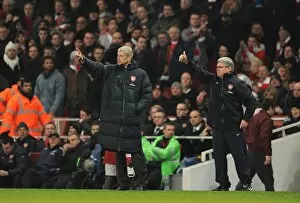 Images Dated 5th January 2011: Arsene Wenger the Arsenal Manager and his assistant Pat Rice. Arsenal 0: 0 Manchester City