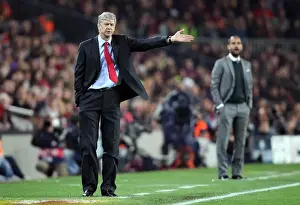 Barcelona V Arsenal 2009-10 Prints: Arsene Wenger the Arsenal Manager. Barcelona 4: 1 Arsenal. UEFA Champions League