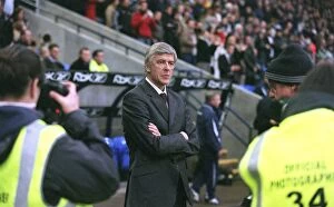 Bolton v Arsenal 2005-6 Collection: Arsene Wenger the Arsenal manager. Bolton Wanderers 2: 0 Arsenal. FA Premiership