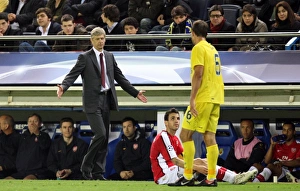 Villarreal V Arsenal 2008-9 Prints: Arsene Wenger the Arsenal Manager and Cesc Fabregas