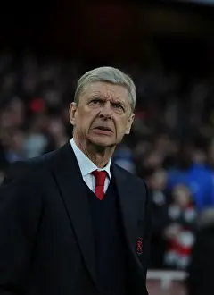 Arsenal V Leicester City 2016-17 Prints: Arsene Wenger: Arsenal Manager at Emirates Stadium vs Leicester City, Premier League 2017