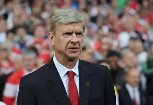 Arsenal V Manchester City 2014-15 Prints: Arsene Wenger: Arsenal Manager Facing Manchester City at Emirates Stadium