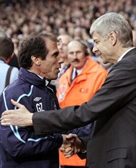 Images Dated 26th October 2008: Arsene Wenger the Arsenal Manager and Gianfranco Zola