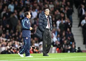 West Ham United v Arsenal 2008-09 Collection: Arsene Wenger the Arsenal Manager with Gianfranco Zola