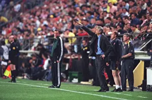 Classic Match Prints: Arsene Wenger the Arsenal Manager gives instructions fromthe touchline