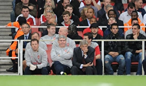 Arsene Wenger the Arsenal Manager with Pat Rice and Colin Lewin