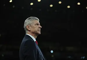 Arsenal V Manchester City 2015-16 Prints: Arsene Wenger, Arsenal Manager: Pre-Match Focus at Emirates Stadium (Arsenal vs Manchester City)