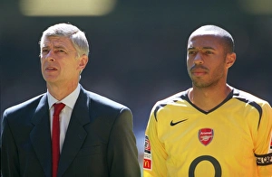 Arsene Wenger the Arsenal manager and Thirry Henry (Arsenal) Arsene Wenger the Arsenal manager and Thirry Henry (Arsenal)