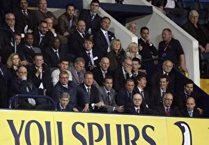 Tottenham Hotspur v Arsenal - Carling Cup 2010-11 Collection: Arsene Wenger the Arsenal Manager watches the match from the Directors Box