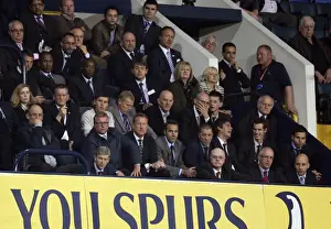 Arsene Wenger the Arsenal Manager watches the match from the Directors Box