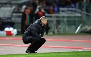 AS Roma V Arsenal 2008-9 Prints: Arsene Wenger and Arsenal's Agonizing Defeat: AS Roma 1-0