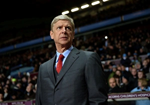 Aston Villa V Arsenal 2013-14 Prints: Arsene Wenger at Aston Villa vs Arsenal, Premier League 2013-14