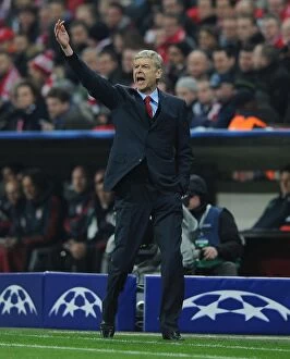 Images Dated 11th March 2014: Arsene Wenger at Bayern Munich: Arsenal's Bid for Champions League Glory (2013-14)