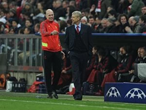 Images Dated 11th March 2014: Arsene Wenger at Bayern Munich: A Tense Moment in the 2013-14 UEFA Champions League