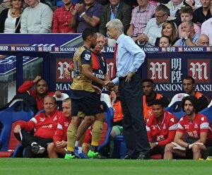 Images Dated 16th August 2015: Arsene Wenger Bids Farewell: Coquelin's Last Substitution, Crystal Palace vs