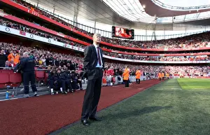Arsenal V Manchester City 2008-09 Prints: Arsene Wenger Celebrates Arsenal's 2-0 Victory Over Manchester City in the Barclays Premier League