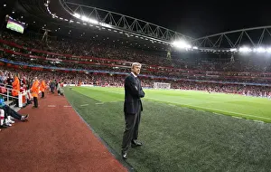 Arsenal V Olympiacos 2009-10 Prints: Arsene Wenger Celebrates Arsenal's 2-0 Win Over Olympiacos in the UEFA Champions League at Emirates Stadium