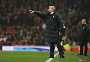 Arsenal V Everton 2010-11 Prints: Arsene Wenger Celebrates Arsenal's 2-1 Premier League Victory over Everton at Emirates Stadium