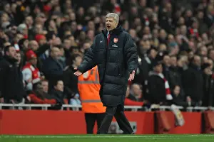 Arsenal V Everton 2010-11 Prints: Arsene Wenger Celebrates Arsenal's 2-1 Win Over Everton in the Barclays Premier League