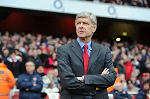 Arsenal V Wigan Athletic 2010-11 Prints: Arsene Wenger Celebrates Arsenal's 3-0 Victory Over Wigan Athletic in the Barclays Premier League