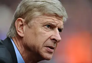 Arsenal V Norwich City 2013-14 Prints: Arsene Wenger Celebrates Arsenal's 4-1 Premier League Victory over Norwich City (2013-14)