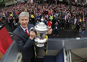 Arsene Wenger Celebrates Arsenal's FA Cup Victory: Parade in London, 2015