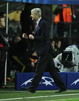 West Bromwich Albion V Arsenal 2013-14 Prints: Arsene Wenger Celebrates Arsenal's UEFA Champions League Victory at Borussia Dortmund (2013-14)