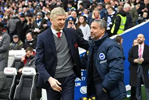 Brighton And Hove Albion V Arsenal 2017-18 Prints: Arsene Wenger and Chris Hughton Pre-Match Handshake: Brighton vs Arsenal