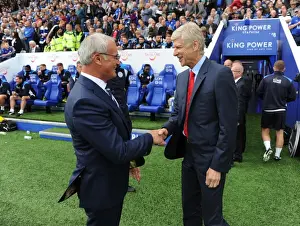 Leicester City V Arsenal 2016-17 Prints: Arsene Wenger and Claudio Ranieri: A Pre-Match Handshake (Leicester City vs)