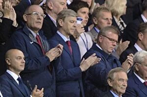 Images Dated 21st September 2010: Arsene Wenger with Coaches Boro Primorac and Neil Banfield Celebrate Arsenal's 4-1 Carling Cup