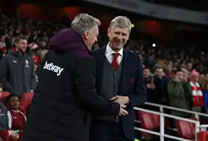 Arsenal V West Ham United - Carabao Cup 2017-18 Prints: Arsene Wenger and David Moyes Face Off: Carabao Cup Quarterfinal Showdown between Arsenal and West Ham United