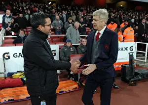 Arsenal V Huddersfield Town 2017-18 Prints: Arsene Wenger and David Wagner: A Pre-Match Encounter at Arsenal's Emirates Stadium (2017-18)