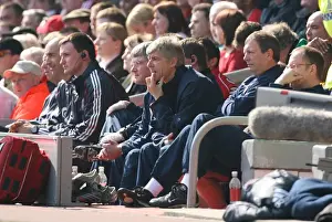 Liverpool V Arsenal 2006-7 Prints: Arsene Wenger: Defiant at Anfield Amidst Liverpool's 4-1 Victory