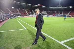AZ Alkmaar V Arsenal 2009-10 Prints: Arsene Wenger at DSB Stadium: A 1-1 Battle with AZ Alkmaar in the UEFA Champions League