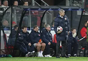 AZ Alkmaar V Arsenal 2009-10 Prints: Arsene Wenger at DSB Stadium: A 1:1 Battle with AZ Alkmaar in the UEFA Champions League