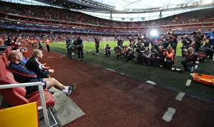 Arsenal V Fenerbahce 2013-14 Prints: Arsene Wenger in the Dugout: Arsenal v Fenerbahce UEFA Champions League Play-offs, 2013