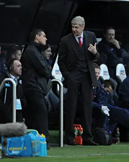 Newcastle United V Arsenal 2013-14 Prints: Arsene Wenger Faces Fourth Official Amidst Newcastle-Arsenal Tension (2013-14)