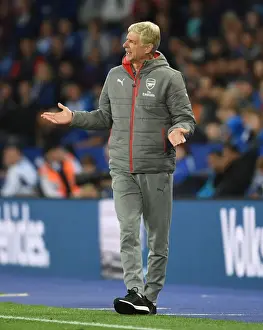 Leicester City V Arsenal 2017-18 Prints: Arsene Wenger Faces Off Against Leicester City: A Premier League Showdown (2017-18)