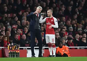 Arsene Wenger Giving Instructions to Jack Wilshere: Arsenal vs AC Milan, UEFA Europa League 2018