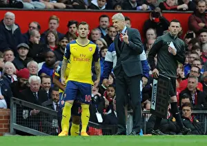 Manchester United V Arsenal 2014-15 Prints: Arsene Wenger Guides Jack Wilshere: Arsenal's Managerial Moment at Old Trafford (2014-15)